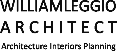 The logo for williamleggio architect architecture interior planning.